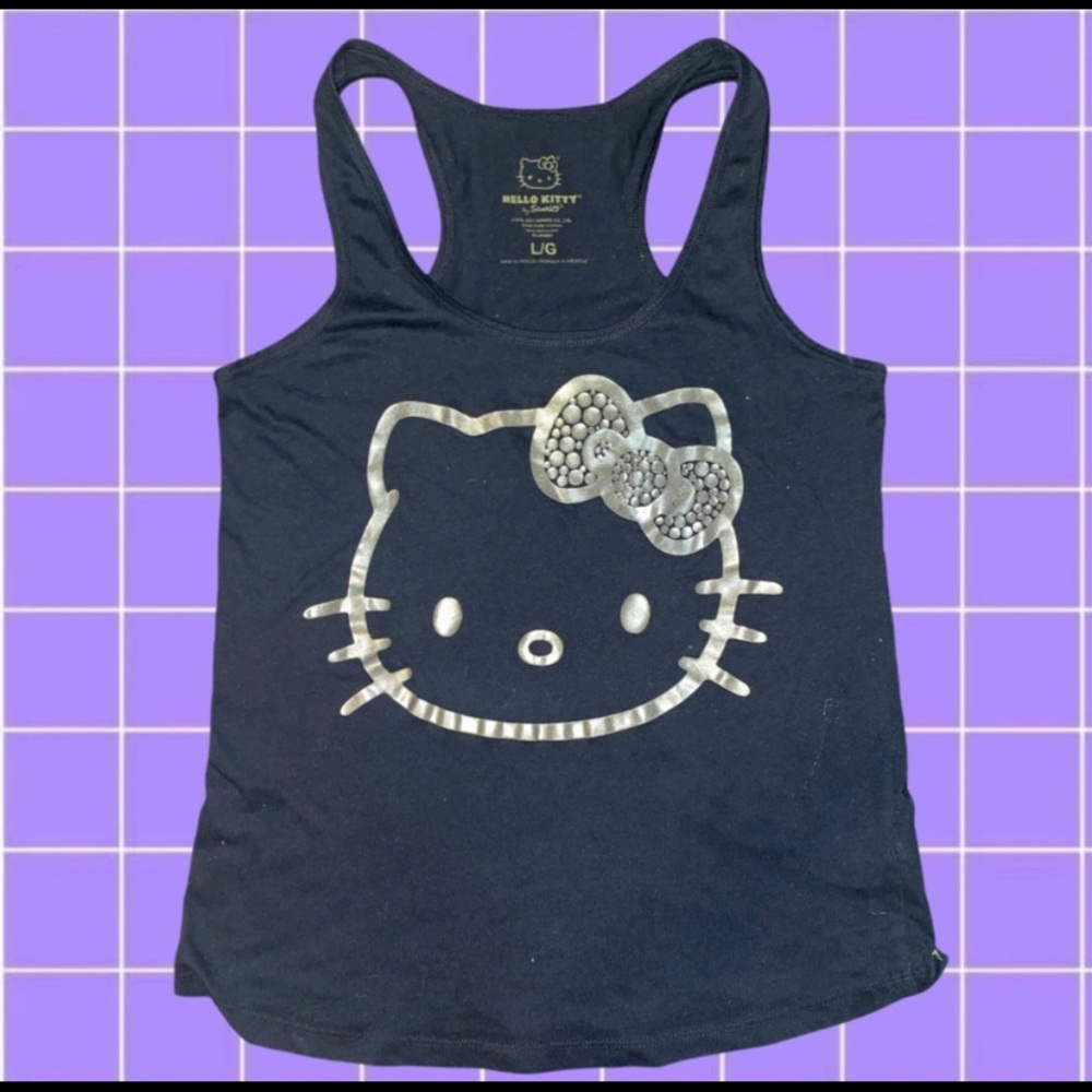 Hello Kitty black and gold tank top Large